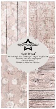 Paper Favourites - Designpapier "Rose Wood " Slim Paper Pack 3x8 Inch - 24 Bogen