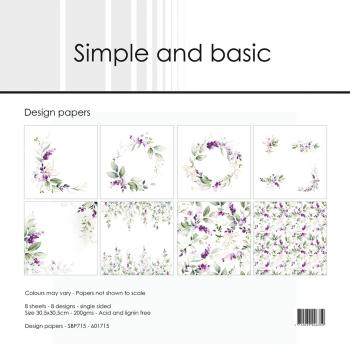 Simple and Basic - Designpapier "Lavender Spirit" Paper Pack 12x12 Inch - 8 Bogen 