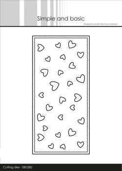 Simple and Basic - Stanzschablone 7x14,5 cm "Mini Slimcard Lots of Hearts" Dies