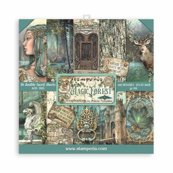 Stamperia - Designpapier "Magic Forest" Paper Pack 12x12 Inch - 10 Bogen