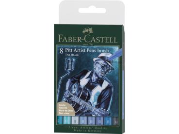 Faber Castell Pitt Artist Pen Brush The Blues  8er-Set