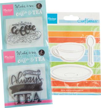 Marianne Design - Stempelset & Stanzschablone "Coffee & Tea" Craftables Stamp & Dies