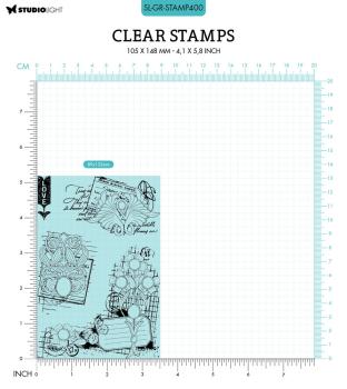 Studio Light - Stempelset "Floral Gems" Clear Stamps Grunge Collection