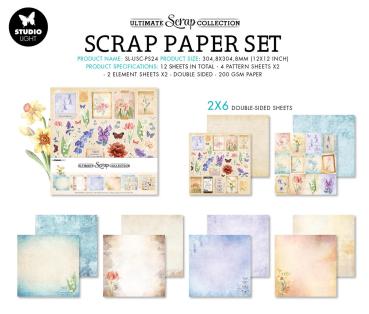 Studio Light - Designpapier "Spring Grunge" Paper Pack 12x12 Inch - 12 Bogen