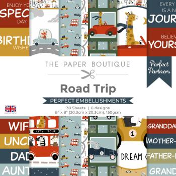 The Paper Boutique - Designpapier "Road Trip" Embellishment Pad 8x8 Inch - 30 Bogen