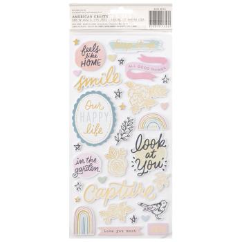 American Crafts - Aufkleber "Garden Happy Life" Sticker