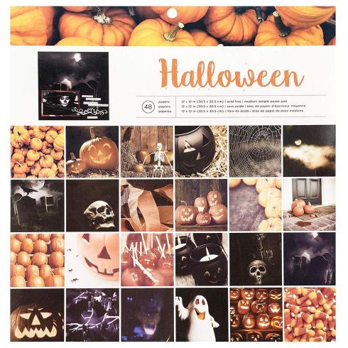 American Crafts - Designpapier "Halloween" Paper Pack 12x12 Inch - 48 Bogen