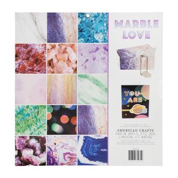 American Crafts - Designpapier "Marble Love" Paper Pack 12x12 Inch - 48 Bogen