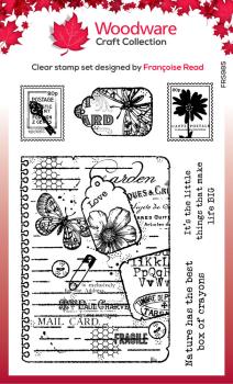 Woodware - Stempelset "Garden Journal" Clear Stamps 
