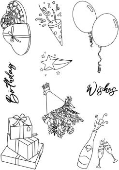 Creative Expressions - Stempelset A5 "Birthday Wishes" Clear Stamps