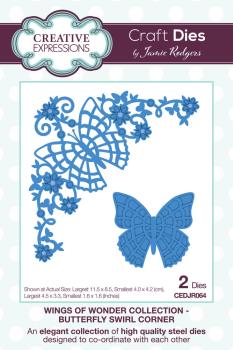 Creative Expressions - Stanzschablone "Wings of Wonder Butterfly Swirl Corner" Craft Dies