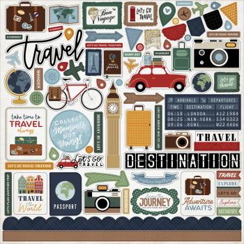 Echo Park - Designpapier "Let's Go Travel" Collection Kit 12x12 Inch - 12 Bogen