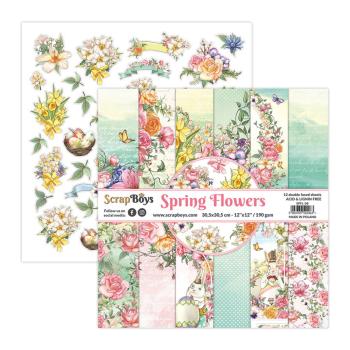 ScrapBoys - Designpapier "Spring Flowers" Paper Pack 12x12 Inch - 12 Bogen