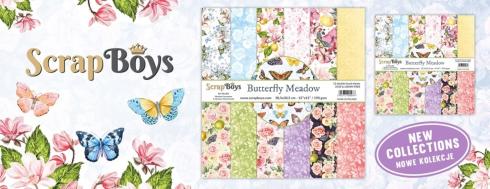 ScrapBoys - Designpapier "Butterfly Meadow" Paper Pack 12x12 Inch - 12 Bogen