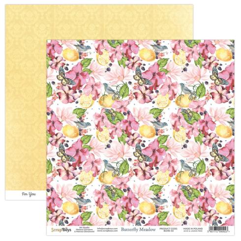 ScrapBoys - Designpapier "Butterfly Meadow" Paper Pack 12x12 Inch - 12 Bogen