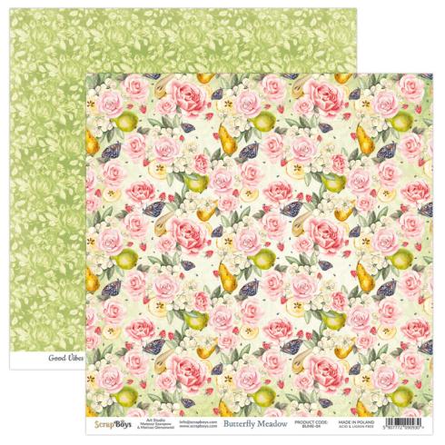 ScrapBoys - Designpapier "Butterfly Meadow" Paper Pack 12x12 Inch - 12 Bogen