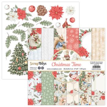 ScrapBoys - Designpapier "Christmas Time" Paper Pack 8x8 Inch - 12 Bogen