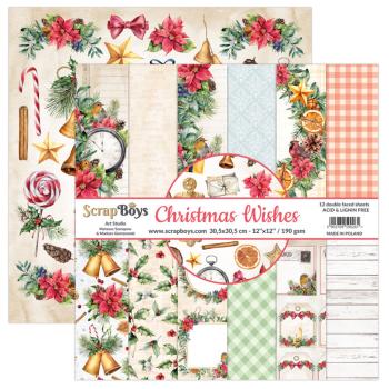 ScrapBoys - Designpapier "Christmas Wishes" Paper Pack 12x12 Inch - 12 Bogen