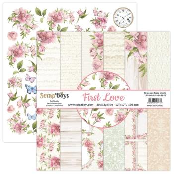 ScrapBoys - Designpapier "First Love" Paper Pack 12x12 Inch - 12 Bogen