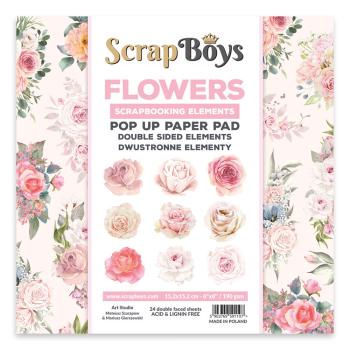 ScrapBoys - Stanzteile "Flowers" Pop Up Paper Pack 6x6 Inch - 24 Bogen