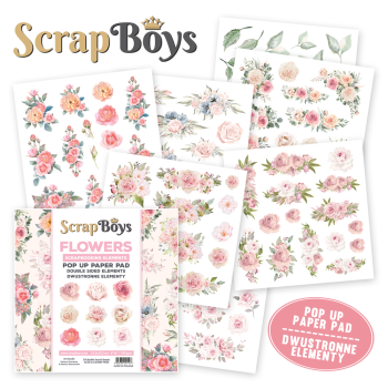 ScrapBoys - Stanzteile "Flowers" Pop Up Paper Pack 6x6 Inch - 24 Bogen