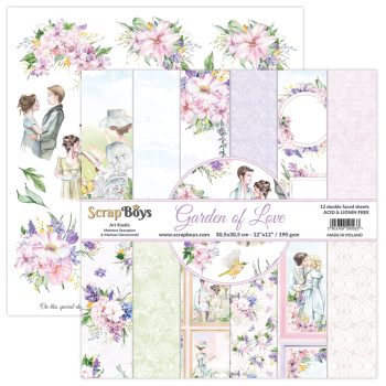 ScrapBoys - Designpapier "Garden Of Love" Paper Pack 12x12 Inch - 12 Bogen