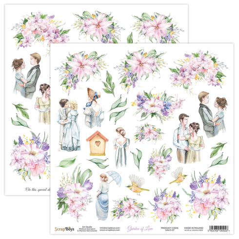 ScrapBoys - Designpapier "Garden Of Love" Paper Pack 12x12 Inch - 12 Bogen