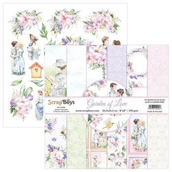 ScrapBoys - Designpapier "Garden Of Love" Paper Pack 8x8 Inch - 12 Bogen