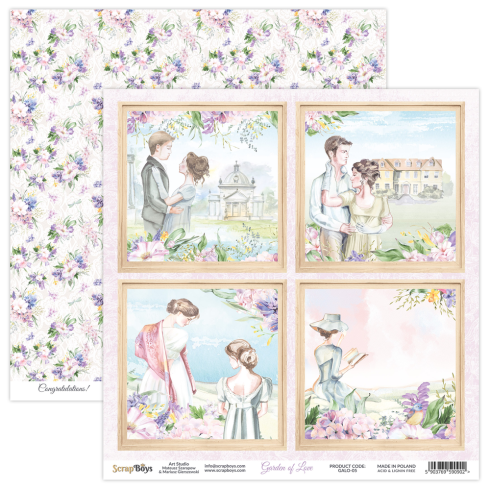 ScrapBoys - Designpapier "Garden Of Love" Paper Pack 8x8 Inch - 12 Bogen