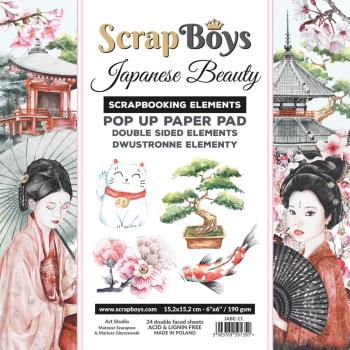 ScrapBoys - Stanzteile "Japanese Beauty" Pop Up Paper Pack 6x6 Inch - 24 Bogen