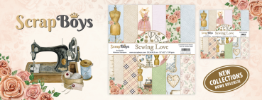 ScrapBoys - Designpapier "Sewing Love" Paper Pack 6x6 Inch - 24 Bogen