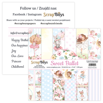 ScrapBoys - Designpapier "Sweet Ballet" Paper Pack 6x6 Inch - 24 Bogen