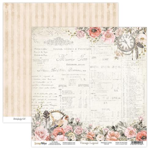 ScrapBoys - Designpapier "Vintage Legend" Paper Pack 12x12 Inch - 12 Bogen