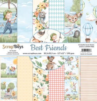 ScrapBoys - Designpapier "Best Friends" Paper Pack 12x12 Inch - 12 Bogen
