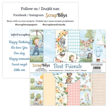ScrapBoys - Designpapier "Best Friends" Paper Pack 6x6 Inch - 24 Bogen