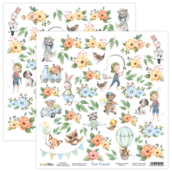 ScrapBoys - Designpapier "Best Friends" Paper Pack 6x6 Inch - 24 Bogen