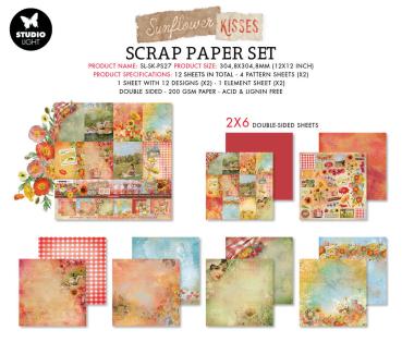 Studio Light - Designpapier "Sunflower Kisses" Paper Pack 12x12 Inch - 12 Bogen