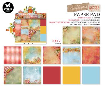 Studio Light - Designpapier "Sunflower Kisses" Paper Pack 8x8 Inch - 16 Bogen