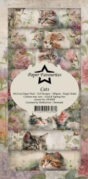 Paper Favourites - Designpapier "Cats " Slim Paper Pack 3x8 Inch - 24 Bogen