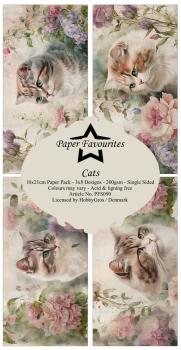 Paper Favourites - Designpapier "Cats " Slim Paper Pack 3x8 Inch - 24 Bogen