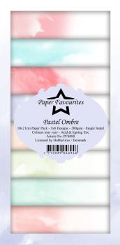 Paper Favourites - Designpapier "Pastel Ombre " Slim Paper Pack 3x8 Inch - 24 Bogen
