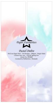 Paper Favourites - Designpapier "Pastel Ombre " Slim Paper Pack 3x8 Inch - 24 Bogen