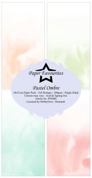 Paper Favourites - Designpapier "Pastel Ombre " Slim Paper Pack 3x8 Inch - 24 Bogen