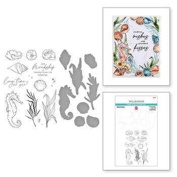 Spellbinders - Stempelset & Stanzschablone "Seahorse Garden" Clear Stamps & Dies