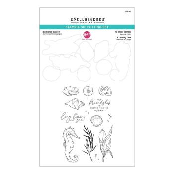 Spellbinders - Stempelset & Stanzschablone "Seahorse Garden" Clear Stamps & Dies