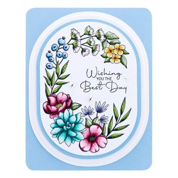 Spellbinders - Stempelset "Stylish Oval Birthday Wishes" Clear Stamps