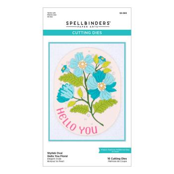 Spellbinders - Stanzschablone "Stylish Oval Hello You Floral" Dies