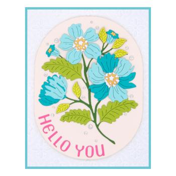 Spellbinders - Stanzschablone "Stylish Oval Hello You Floral" Dies