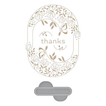 Spellbinders - Glimmer Hot Foil Plate "Stylish Oval Thanks"