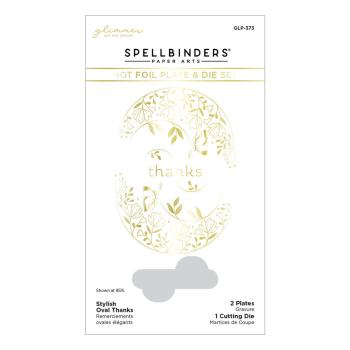 Spellbinders - Glimmer Hot Foil Plate "Stylish Oval Thanks"